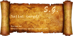 Sallai Gergő névjegykártya